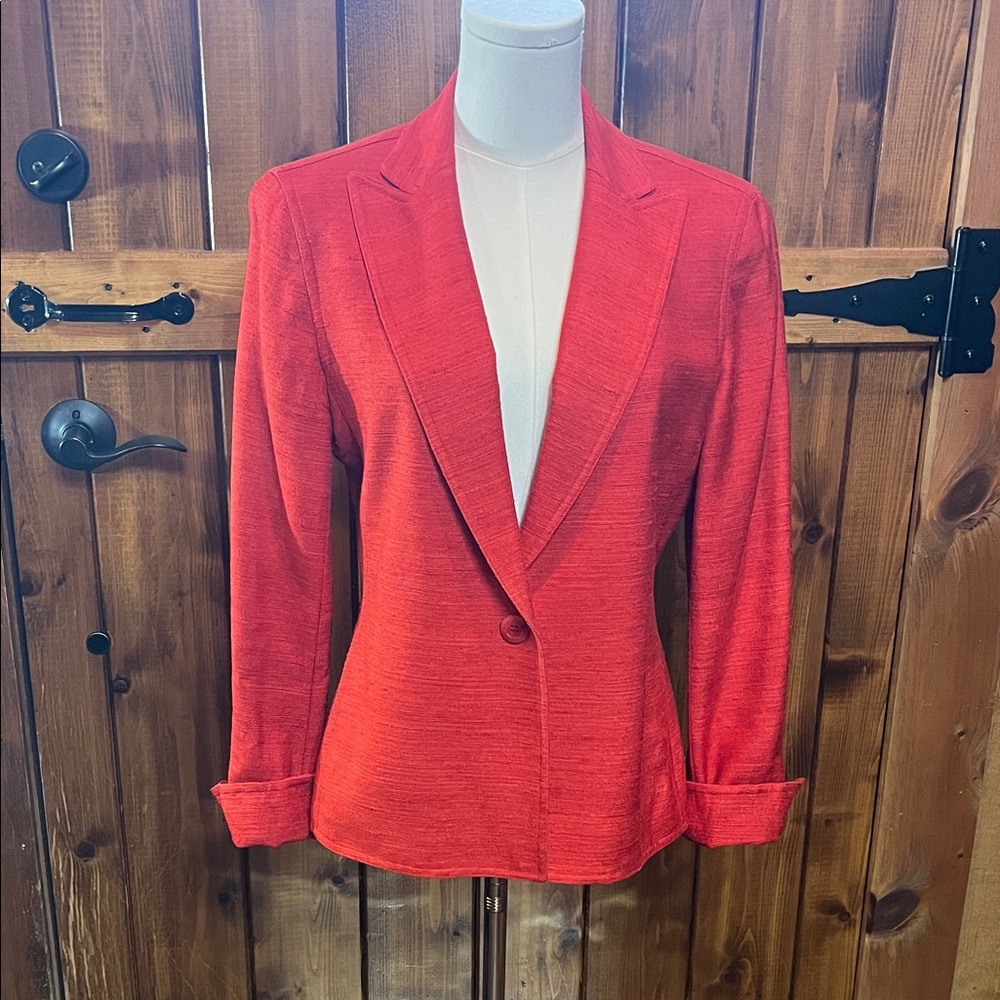 Jones New York size 6 Vibrant Scarlet Blazer